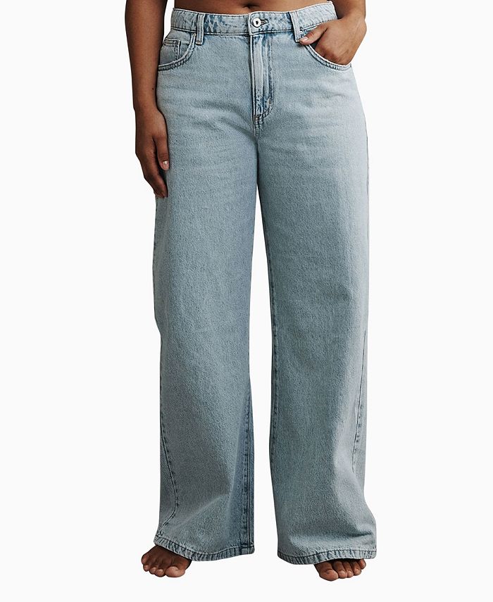 цена Женские свободные широкие джинсы COTTON ON, цвет Palm Blue