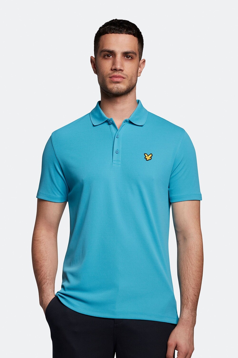 

Синяя рубашка-поло Golf Tech Lyle & Scott, синий