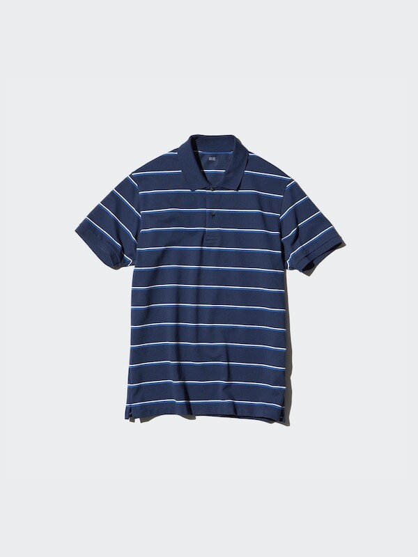 

Футболка dry piqué в полоску Uniqlo, синий
