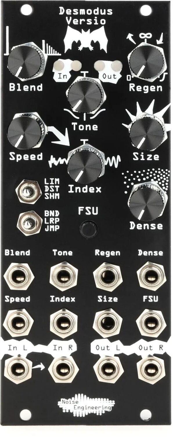 

Шумотехника Desmodus Versio Генератор стереореверберации Модуль Eurorack - Черный
