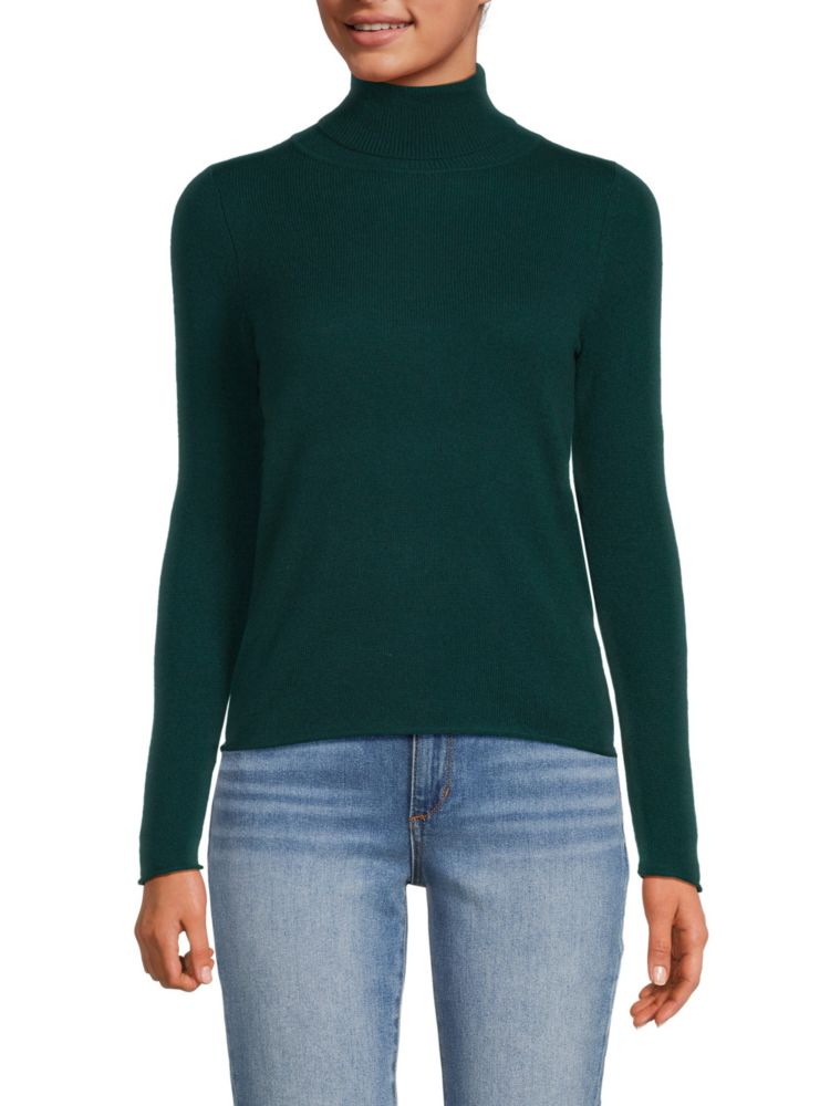 Кашемировый свитер с высоким воротником Sofia Cashmere, зеленый