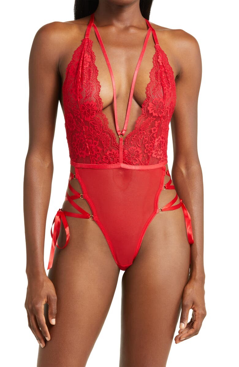 

Мягкая чашка Sloane из сетки и кружева Teddy OH LA LA CHERI, красный