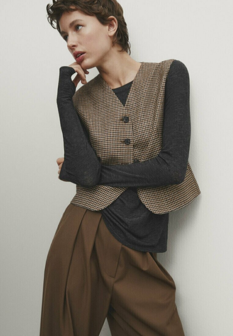 

Жилет Massimo Dutti, коричневый