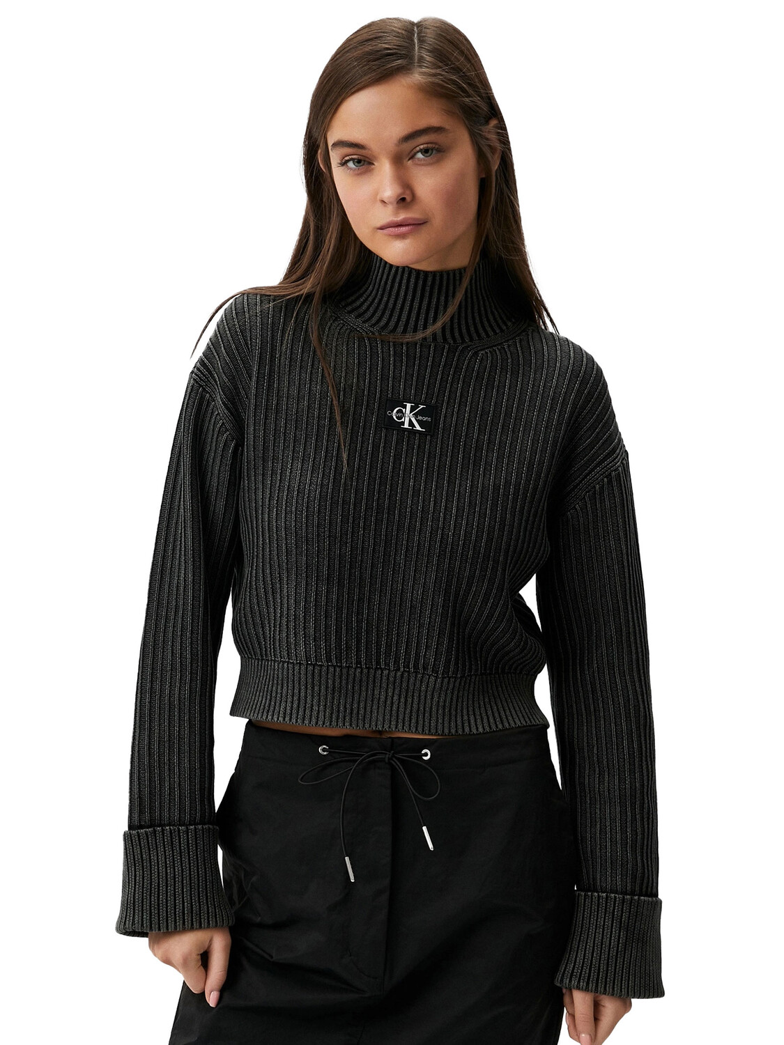 

Свитер maglioncino collo alto in cotone Calvin Klein, черный