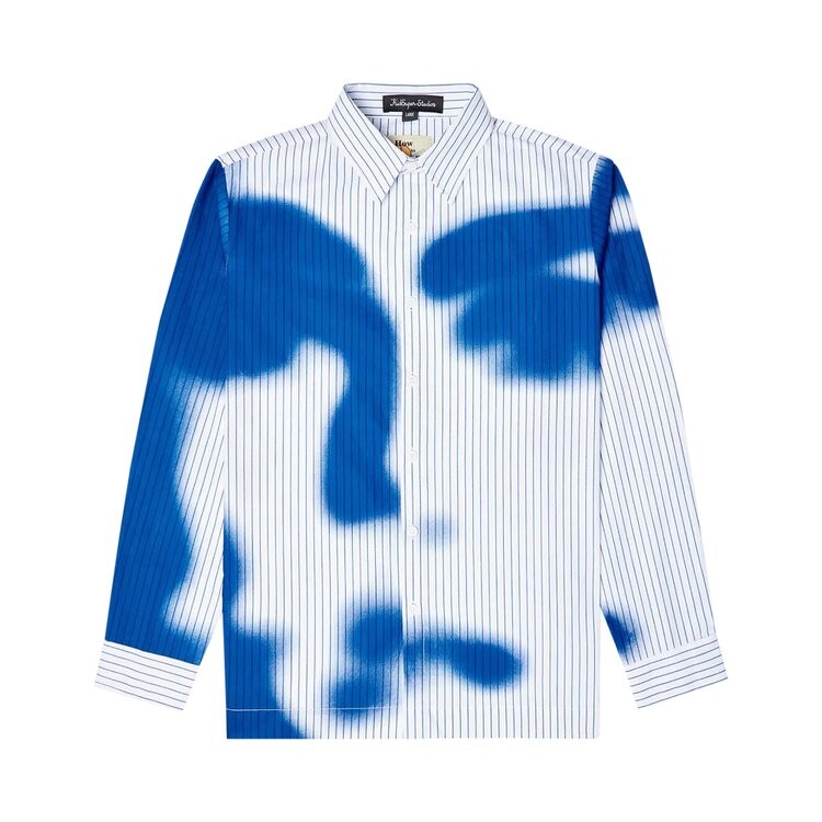 

Рубашка KidSuper Stripe Blurry Face 'White/Blue', белый