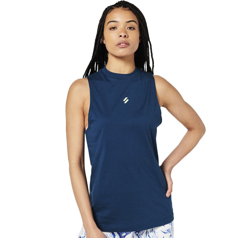 

Футболка Superdry Train Longline Mock Neck Tank , синий