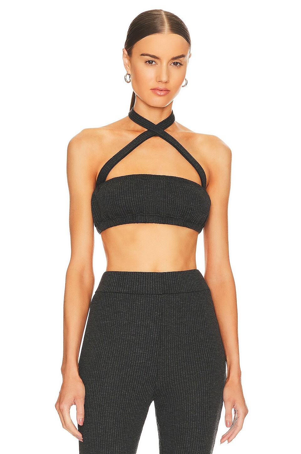 

Топ WeWoreWhat Tie Halter Bra, черный