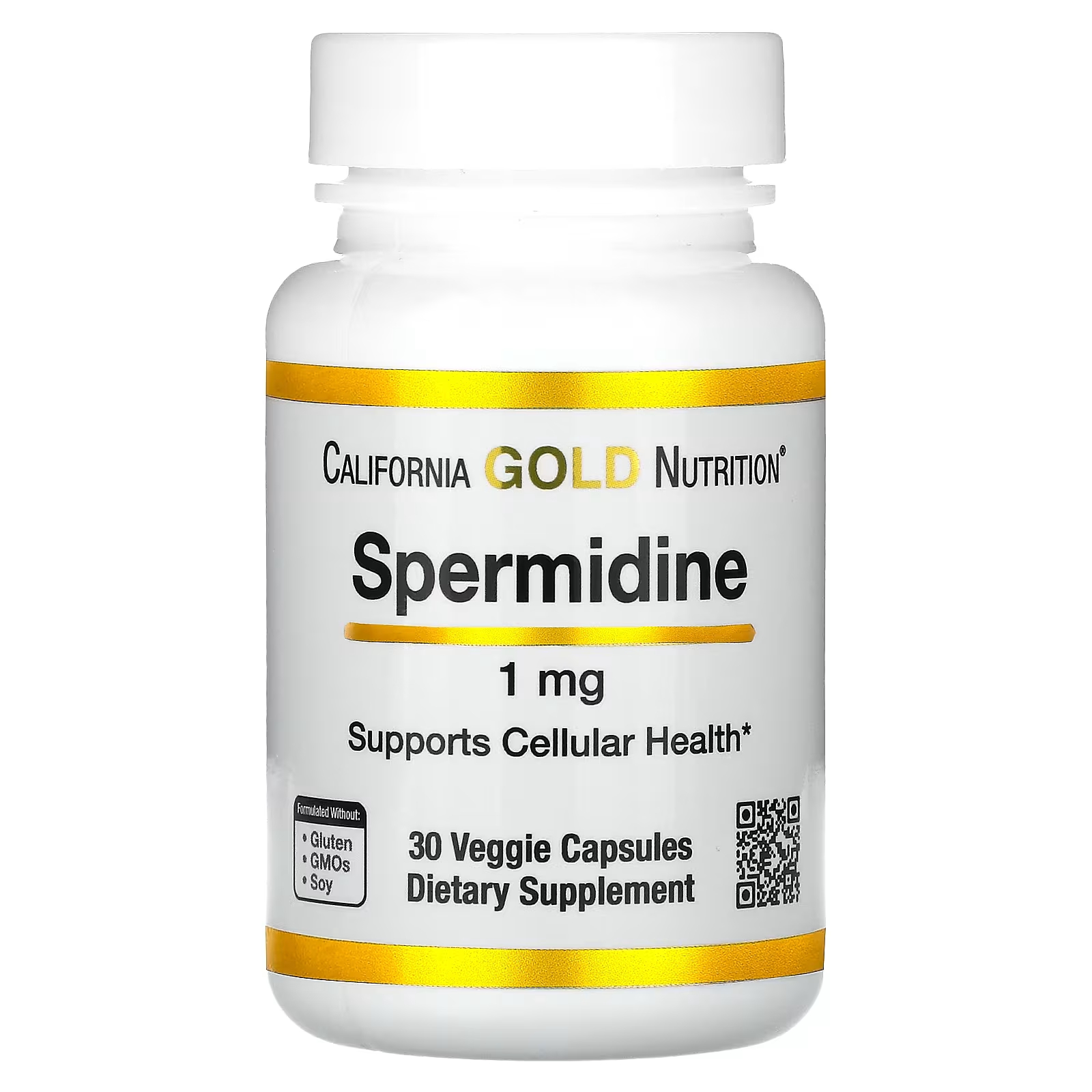 California Gold Nutrition Спермидин 1 мг, 30 растительных капсул