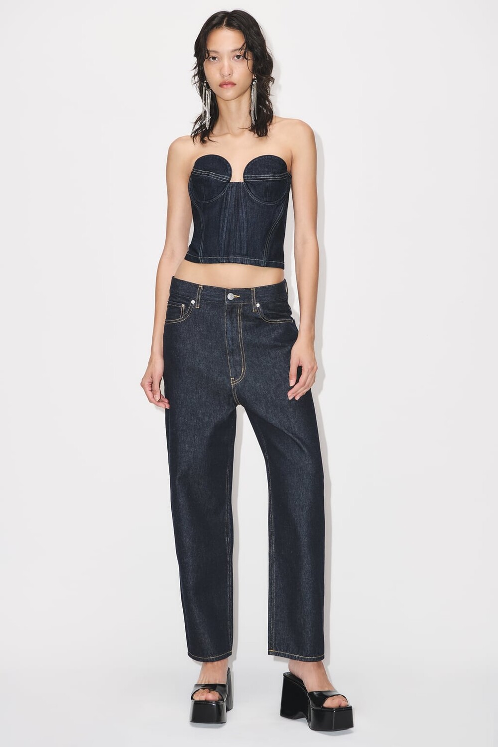

Бюстье ZW с контрастной отстрочкой ZARA, синий