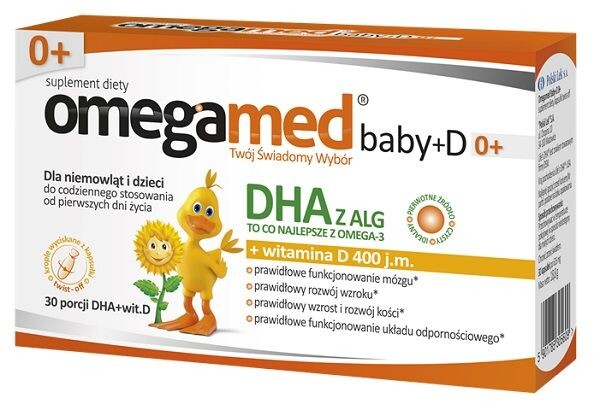 

Препарат с омега3 кислотами Omegamed Baby+D 0+, 30 шт