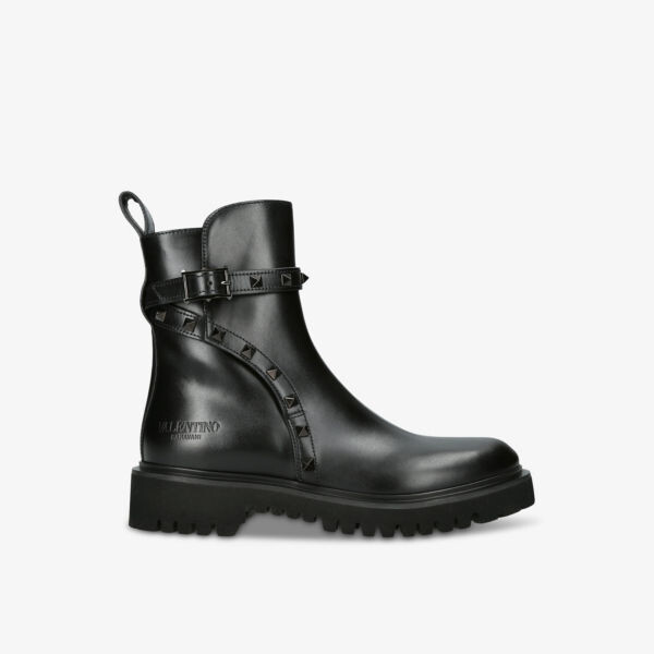 

Кожаные ботильоны Rockstud с шипами Valentino Garavani, черный