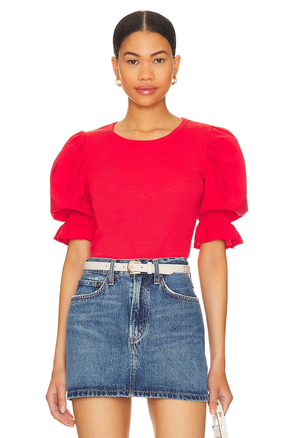 

Футболка Nation LTD Kenzie Flounce Sleeve, цвет Golden Gate