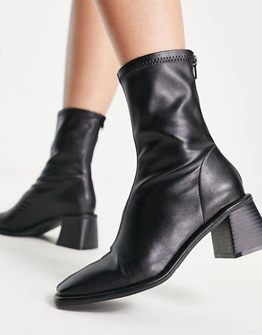 

Черные ботинки-носки на среднем каблуке ASOS DESIGN Rescue