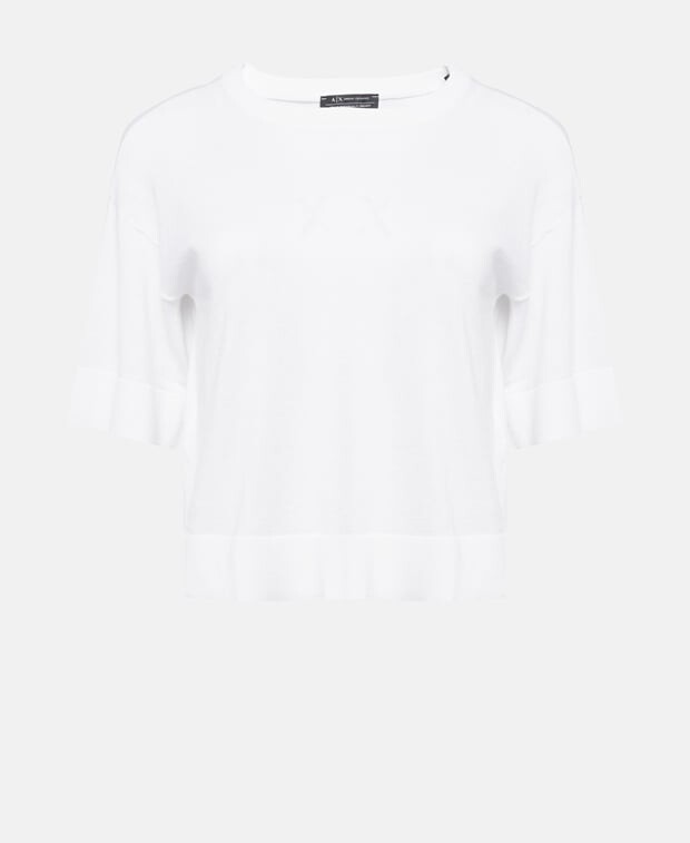 

Пуловер с короткими рукавами Armani Exchange, белый