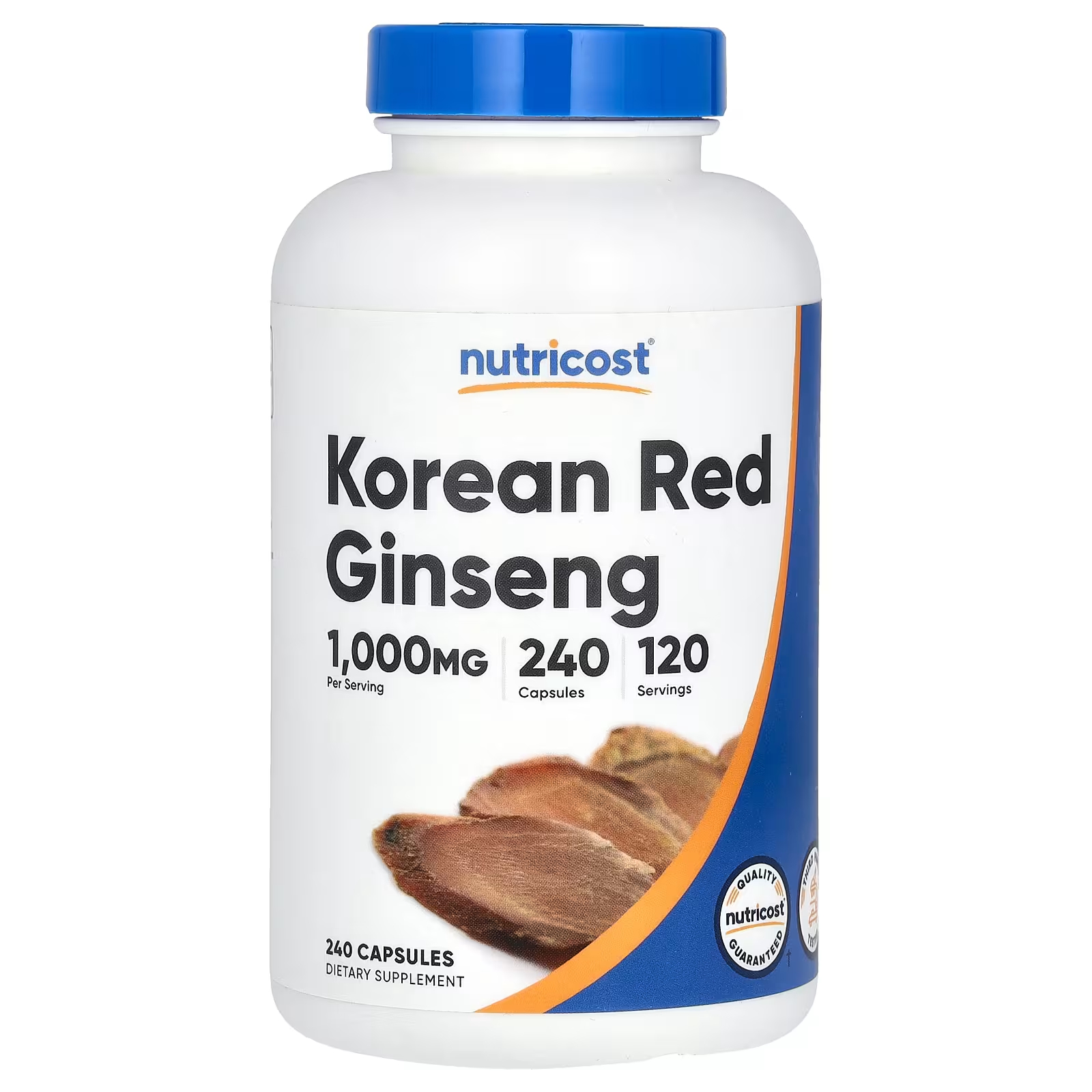 Nutricost Корейский красный женьшень 1000 мг 240 капсул (500 мг на капсулу) nutricost bacopa monnieri 1000 мг 120 капсул 500 мг на капсулу