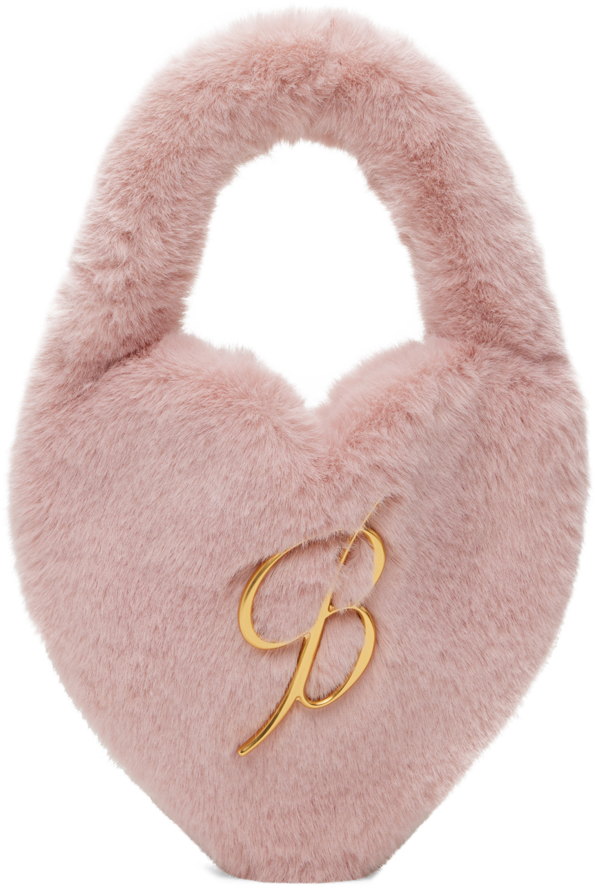 Розовая сумка с монограммой в форме сердца в форме сердца Blumarine