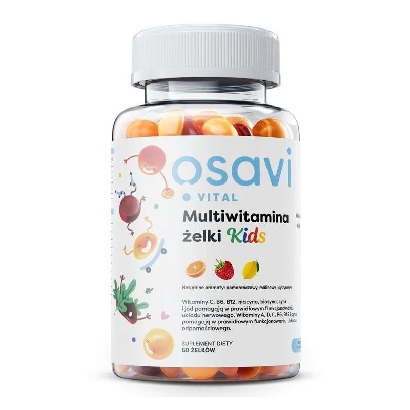 

Osavi Multivitamin Gummies Kids Апельсин Малина Лимон (Без сахара), Биологически активная добавка, 60 шт Inna Marka