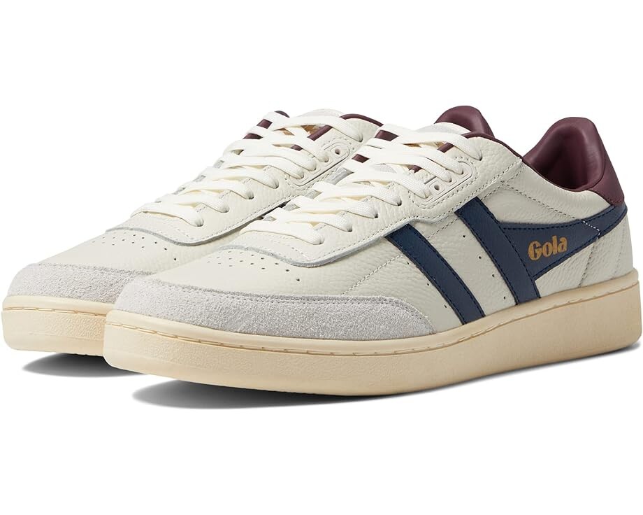 Кроссовки Gola Contact Leather, цвет Off-White/Navy/Burgundy