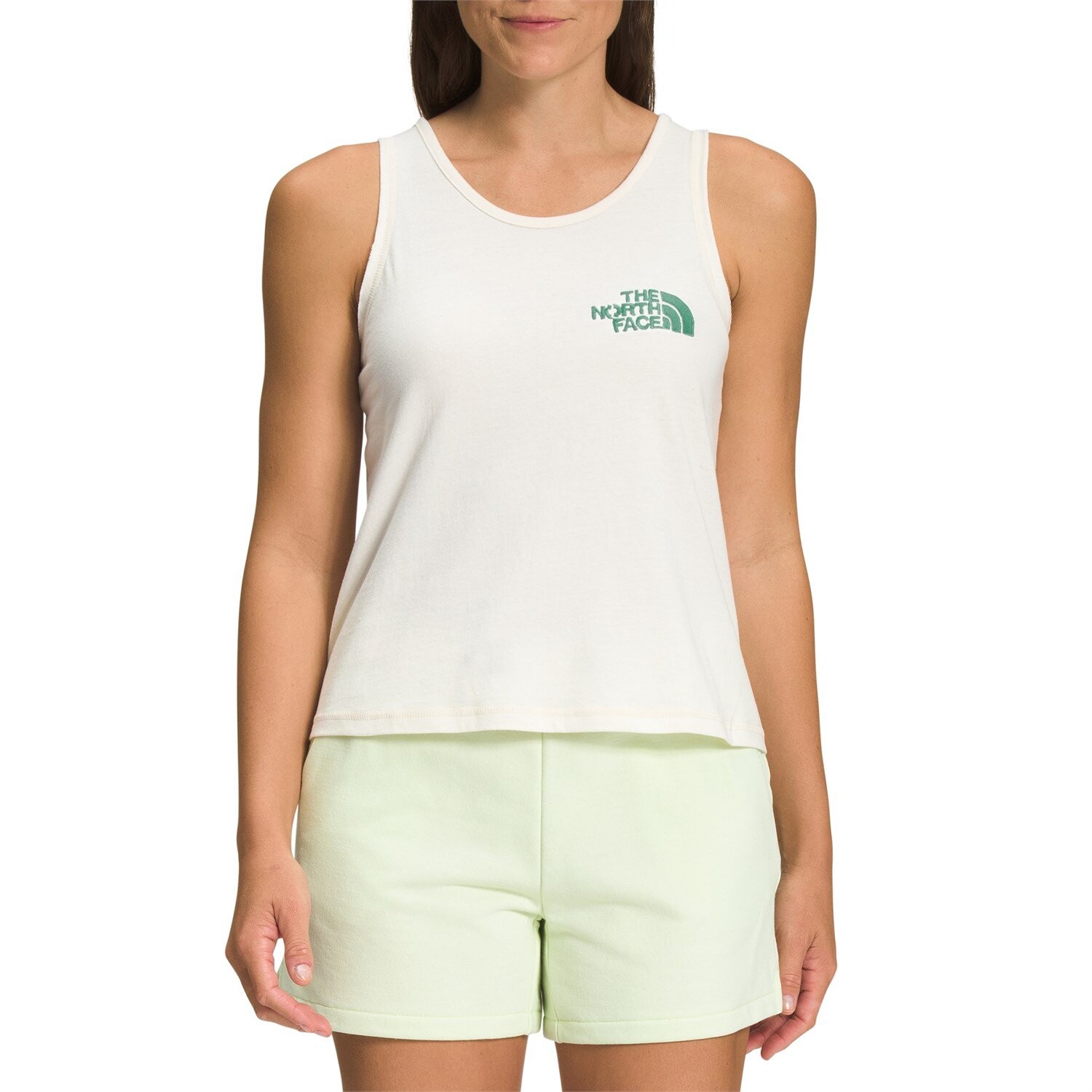 

Топ The North Face Earth Day Tank, цвет Unbleached/Deep Grass Green
