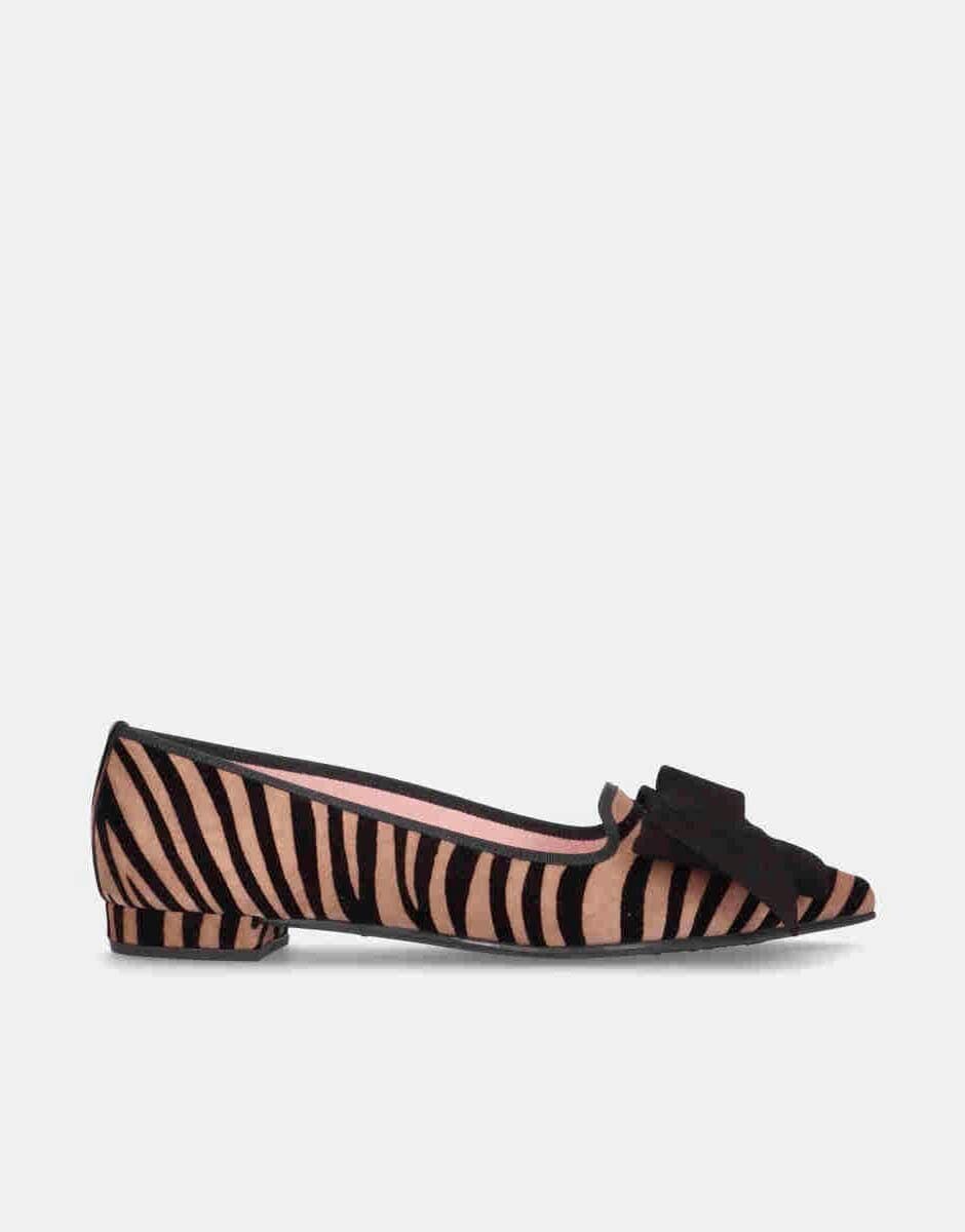 

Женские лоферы с зебровым принтом и бантом XL Pretty Ballerinas, черный