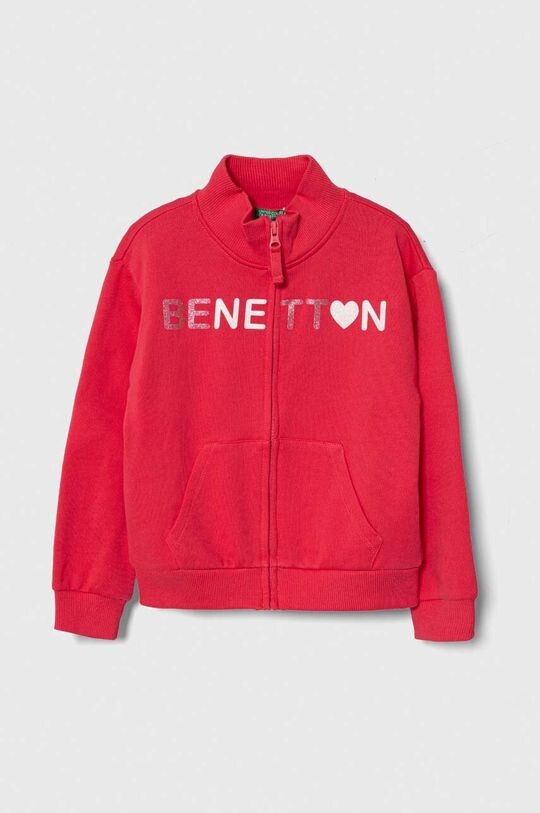 

Детская хлопковая толстовка United Colors of Benetton, розовый