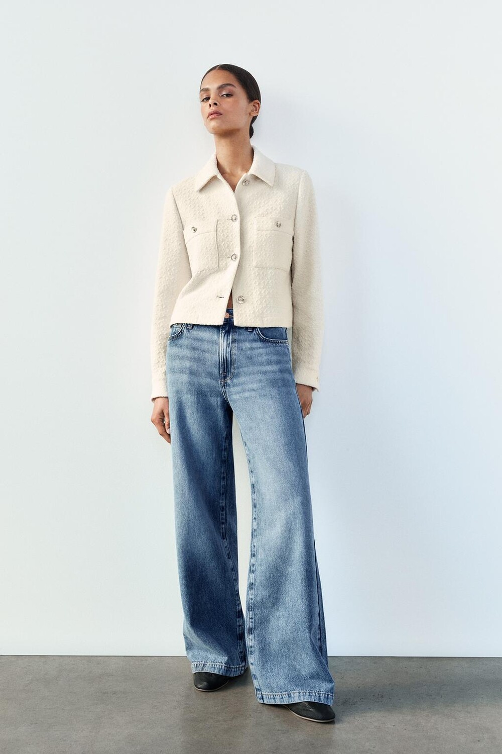 

Куртка со стразами ZARA, белый