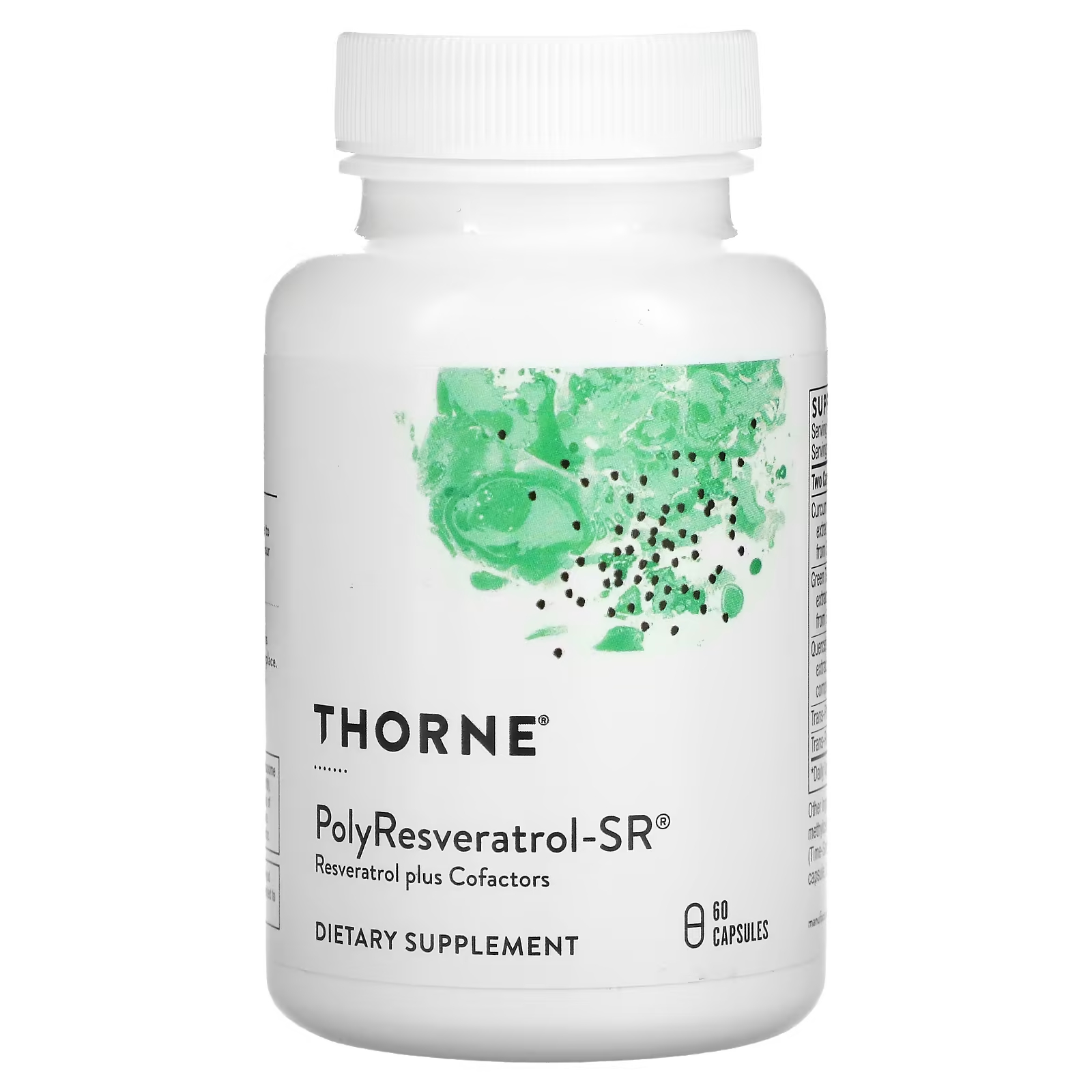 Пищевая добавка Thorne Полиресвератрол-SR для улучшения метаболизма, 60 капсул