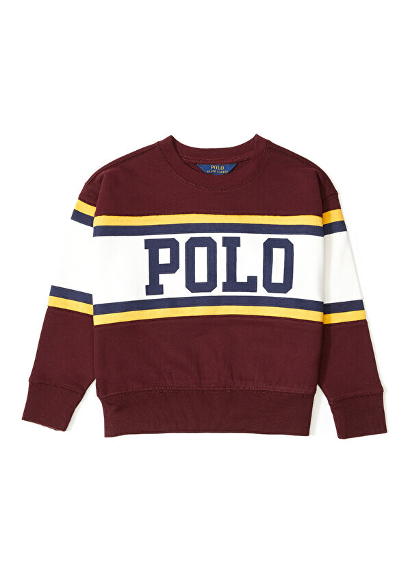 

Толстовка для девочек с бордово-красным логотипом Polo Ralph Lauren