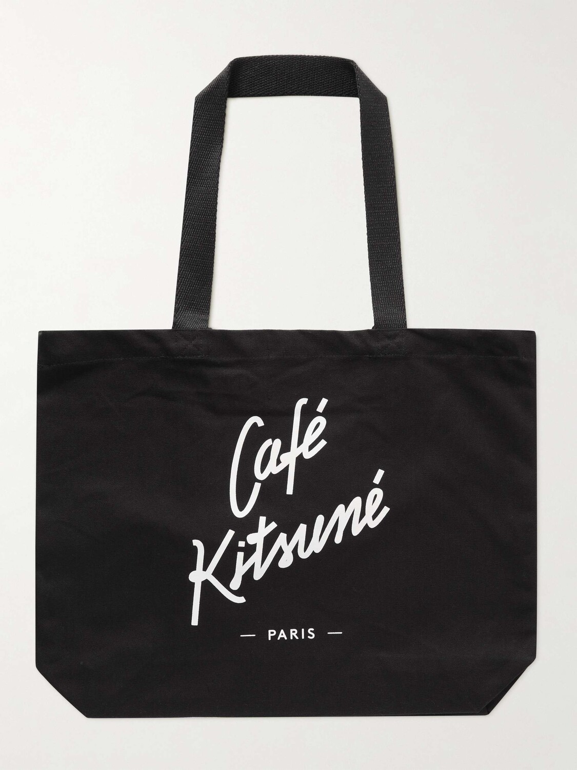 

Большая сумка из хлопка и парусины с логотипом Café Kitsuné, черный