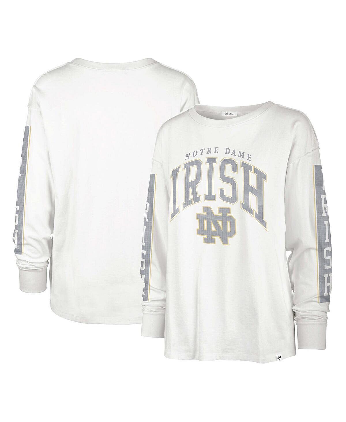 

Белая женская футболка Notre Dame Fighting Irish Statement SOA 3-Hit с длинным рукавом '47 Brand, белый