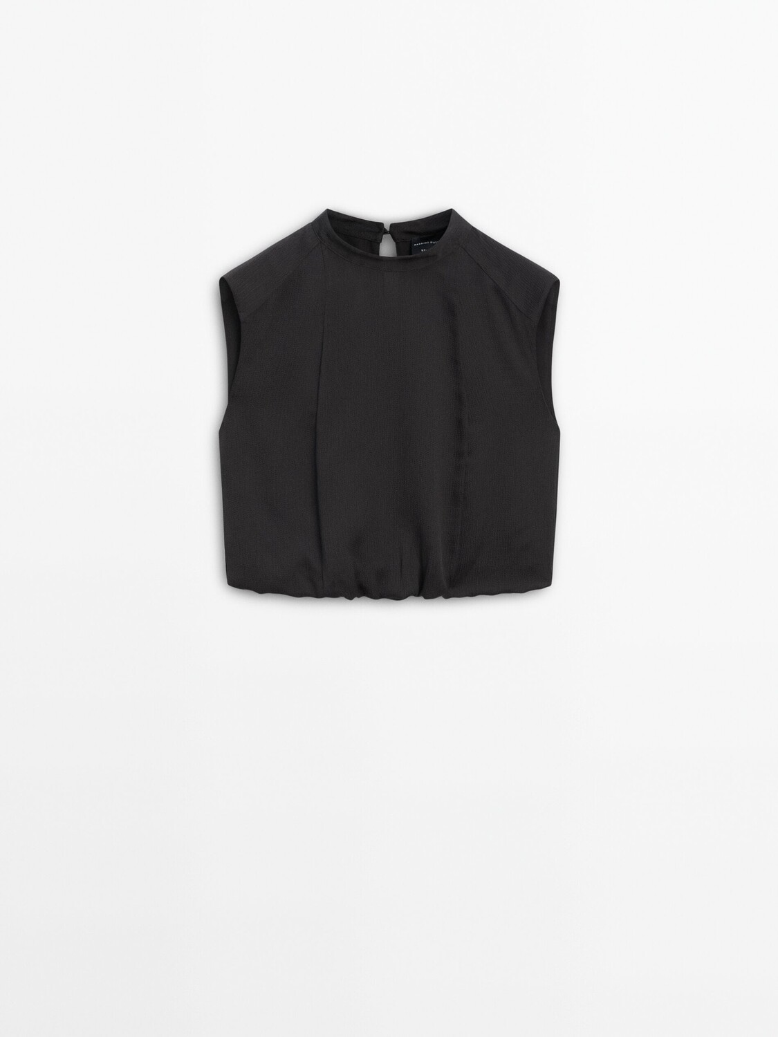 

Кроп-топ со сборками Massimo Dutti, черный