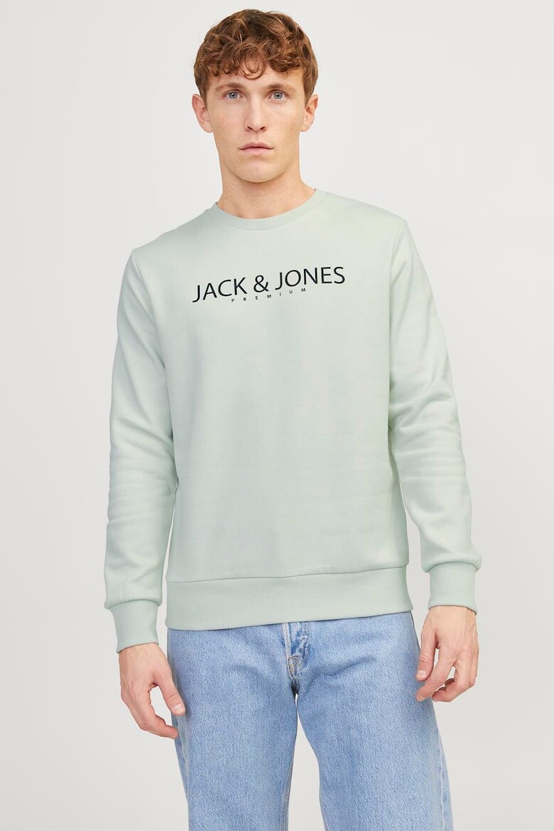 

Хлопковая толстовка с овальным вырезом Jack & Jones, зеленый