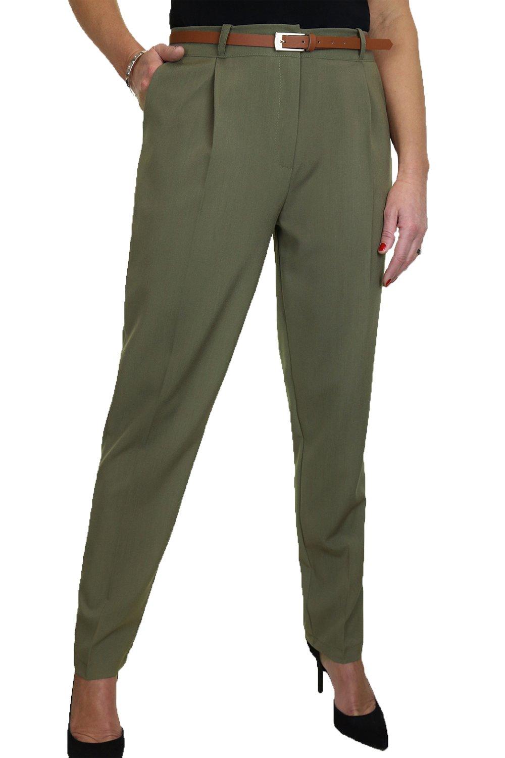 Умные зауженные брюки Paulo Due, зеленый цена и фото