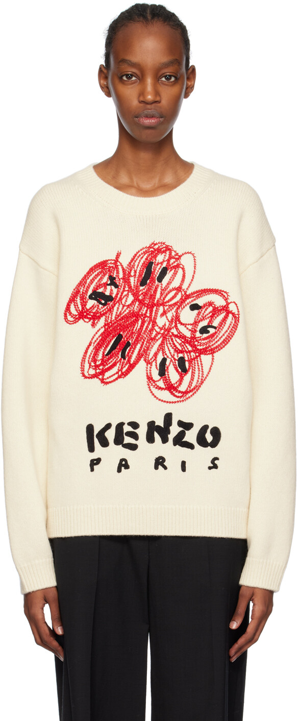 

Университетский свитер Off-White с рисунком Парижа Kenzo