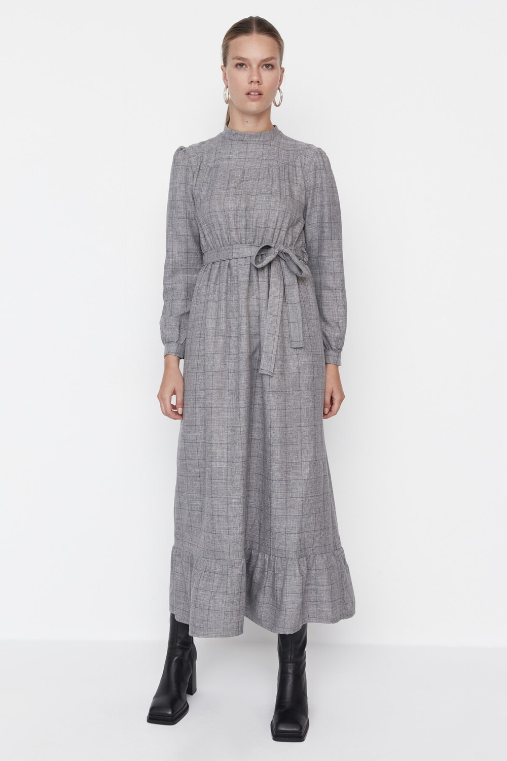 

Платье - Серое - Skater Trendyol Modest, серый