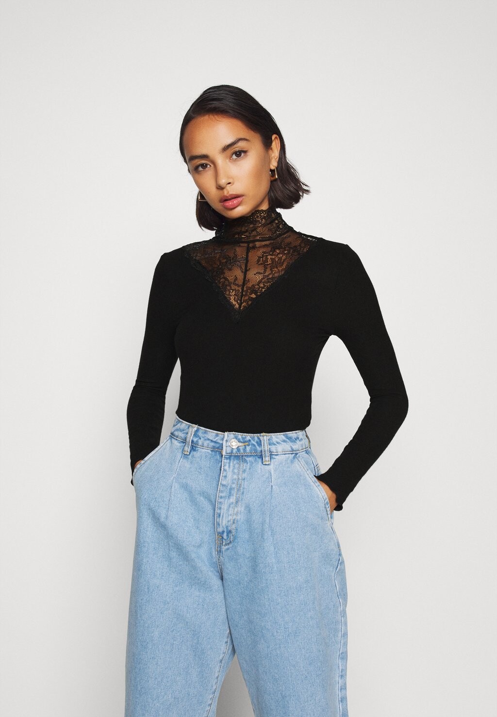 

Топ с длинными рукавами Pieces Petite, черный