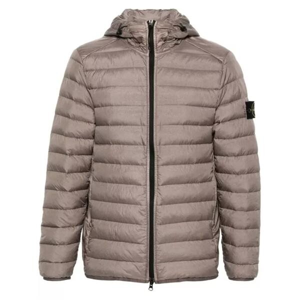 

Куртка compass-patch hooded padded jacket Stone Island, серый