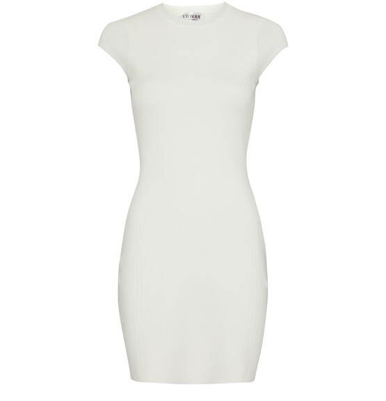 

Компактное мини-платье VB Body с короткими рукавами Victoria Beckham, белый