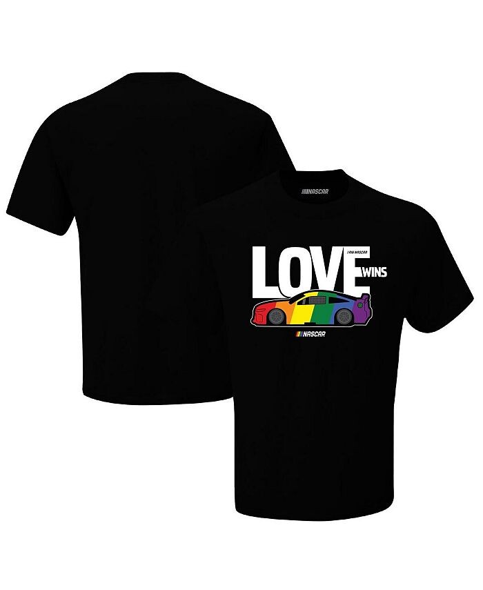

Мужская черная футболка NASCAR Love Wins Checkered Flag Sports, черный