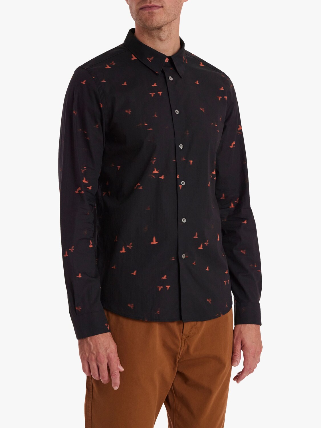 

Рубашка с длинным рукавом и принтом птиц Paul Smith, черный