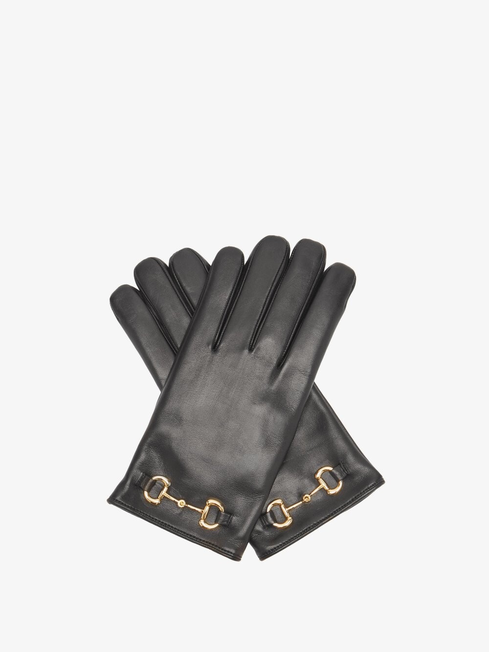 

Кожаные перчатки horsebit Gucci, черный