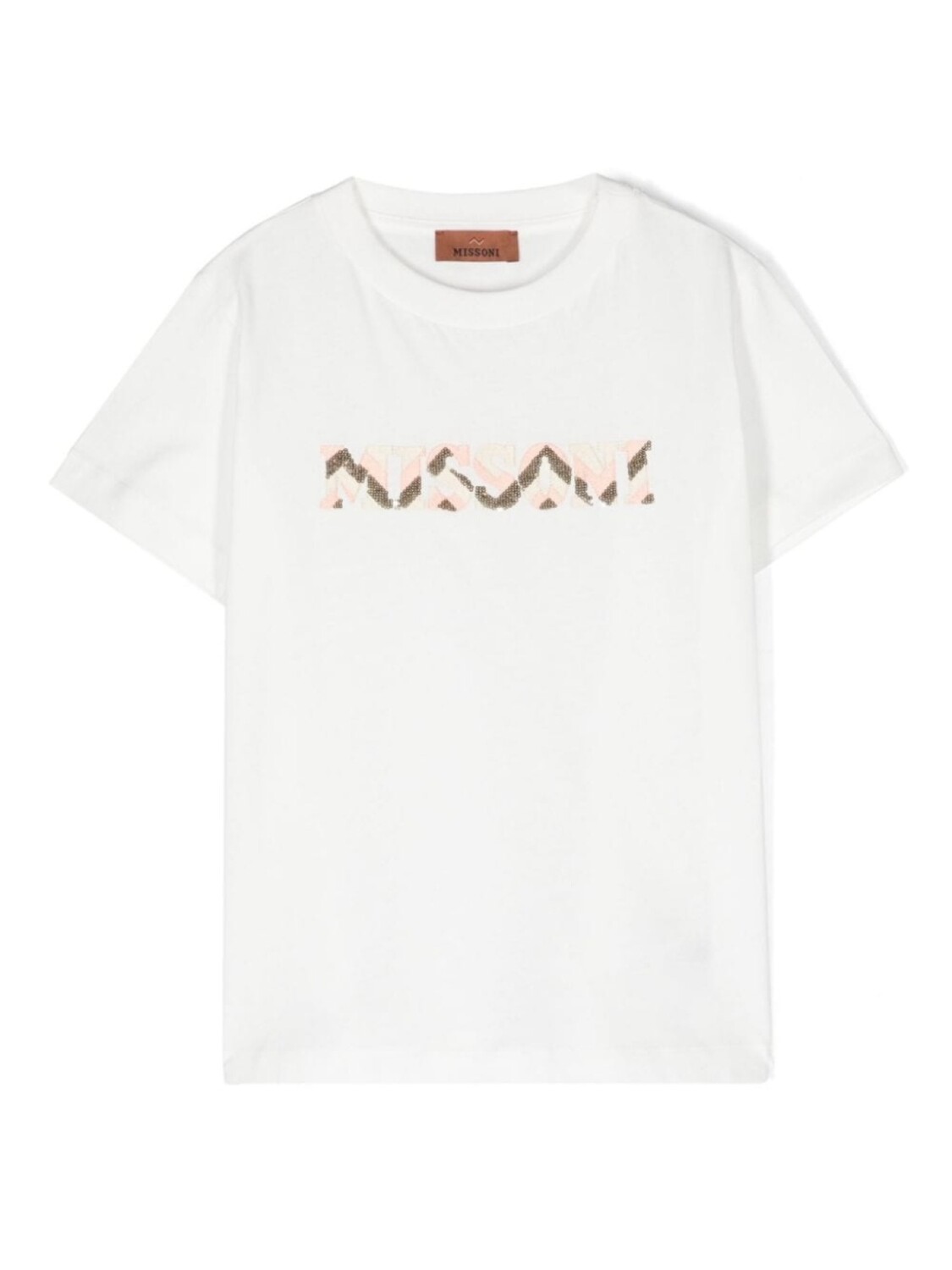 

Missoni Kids футболка с вышитым логотипом, белый