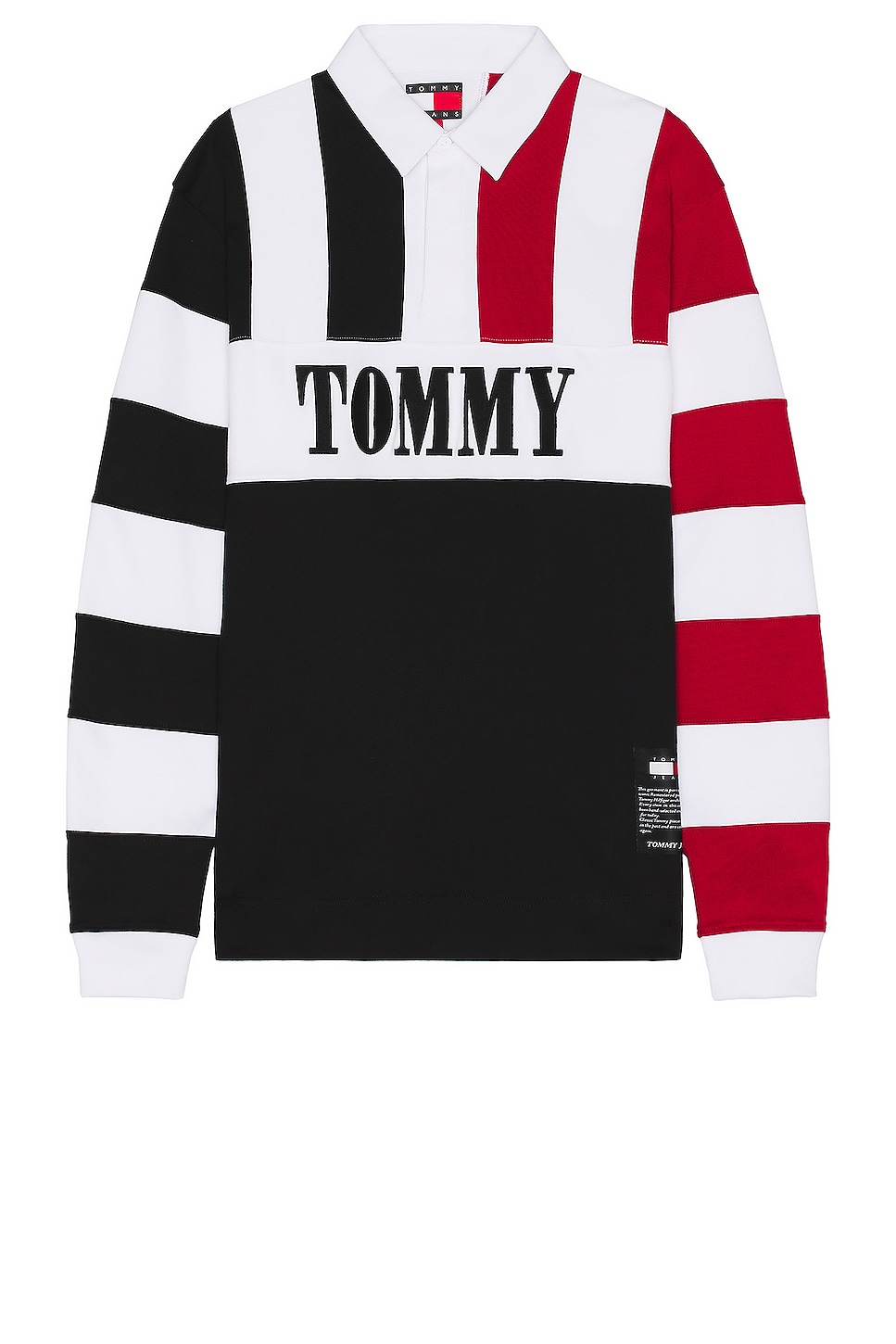 

Поло Tommy Jeans Remastered Rugby, цвет Black & Multi