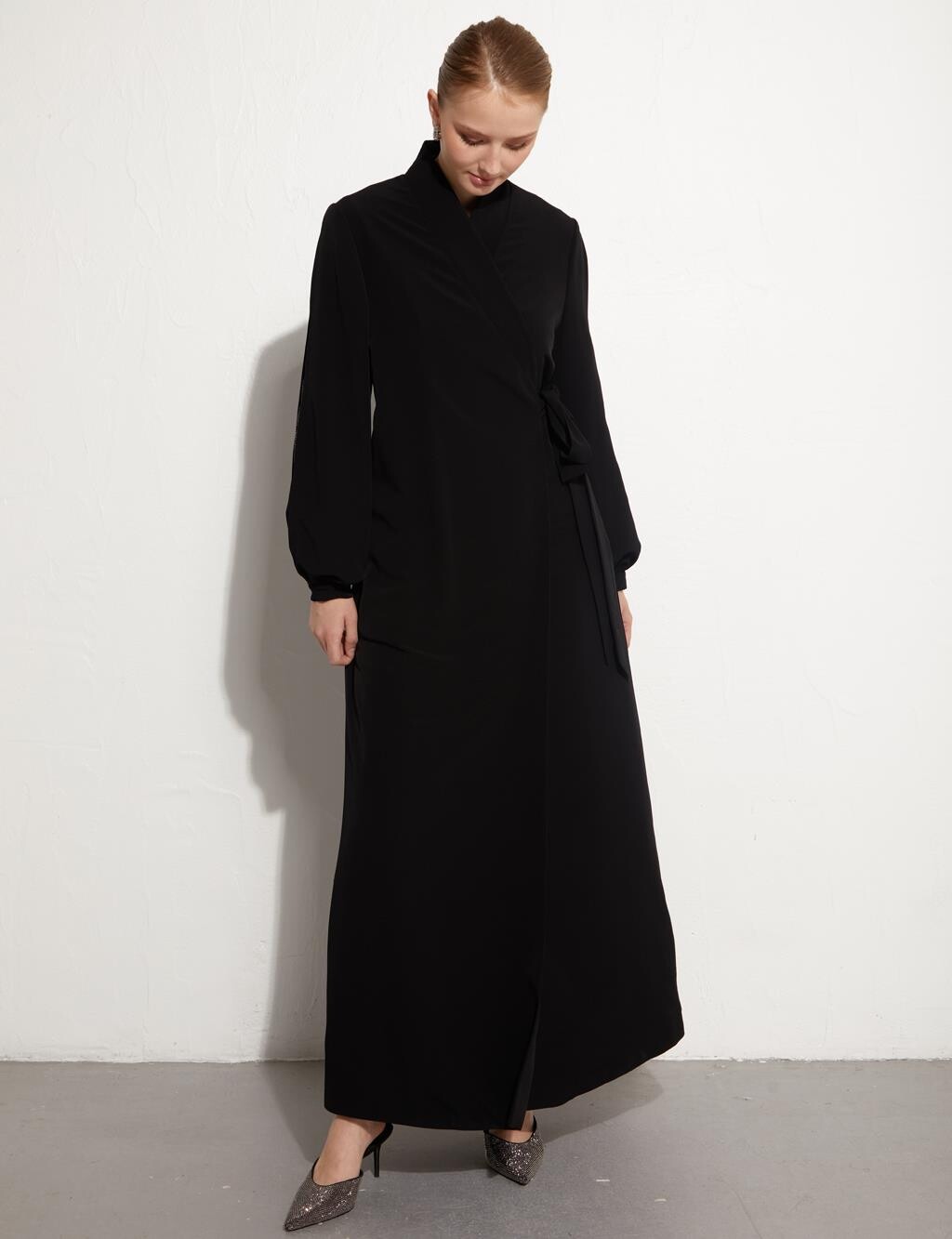 Абая Shawl Collar Abaya Black Kayra