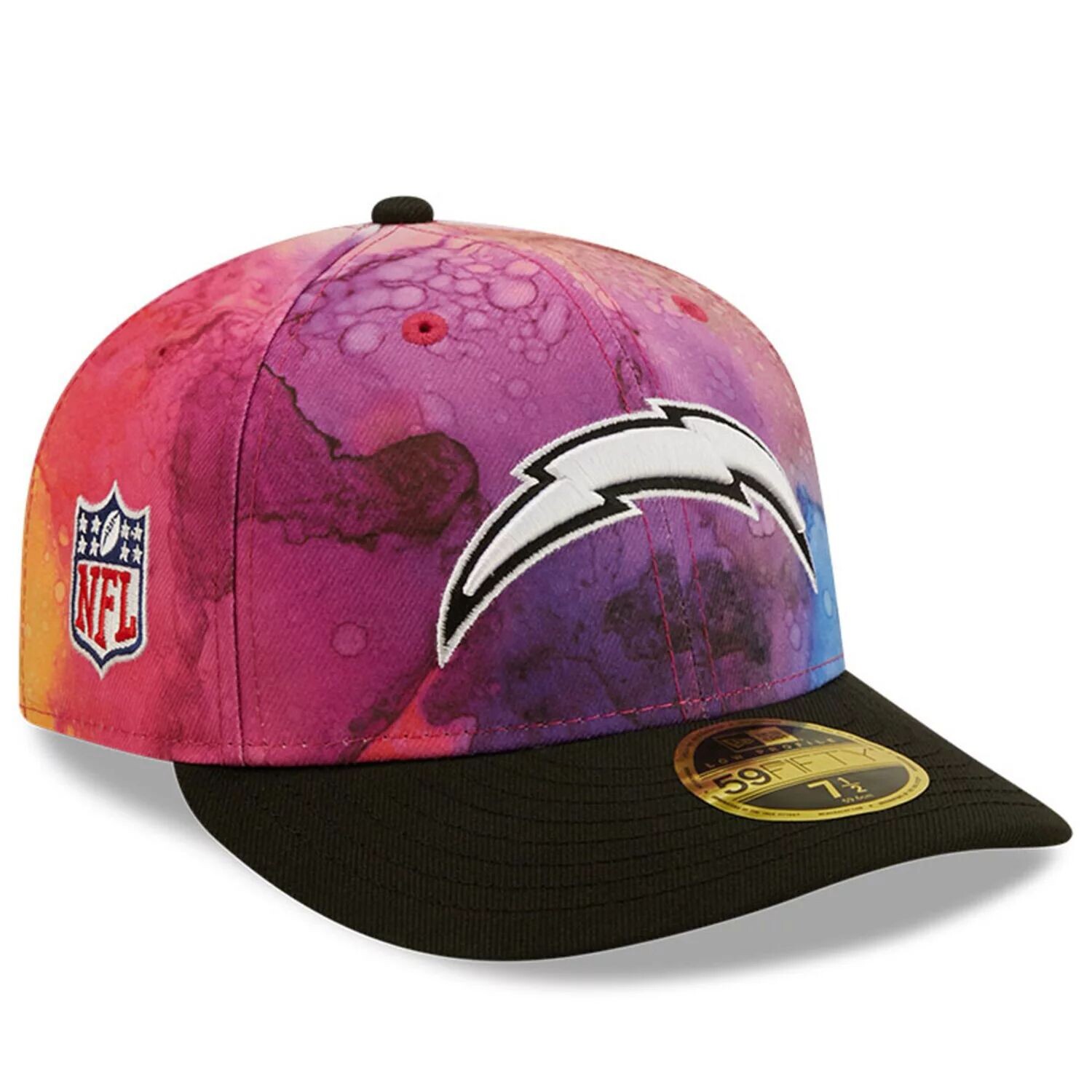 

Мужская кепка New Era розового/черного цвета Los Angeles Chargers 2022 NFL Crucial Catch Low Profile 59FIFTY.