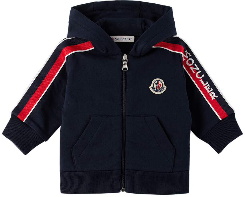 

Baby Navy Трехцветный Худи Темно-синий Moncler Enfant