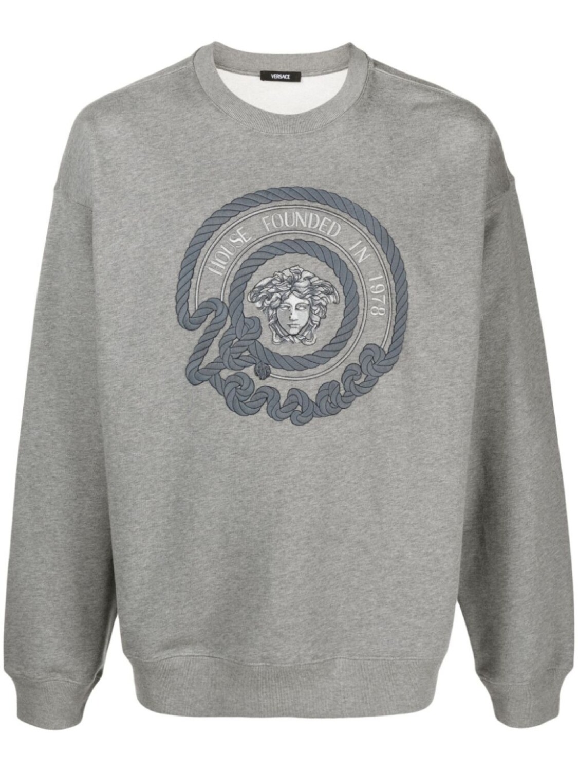 

Футболка с вышивкой Medusa Versace, серый