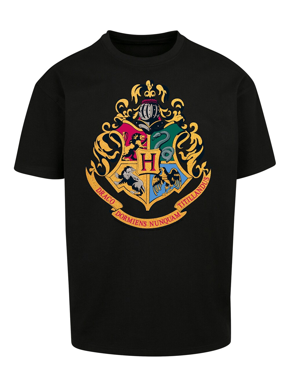 Футболка F4Nt4Stic Harry Potter Hogwarts Crest Gold, черный брелок abystyle harry potter hogwarts crest