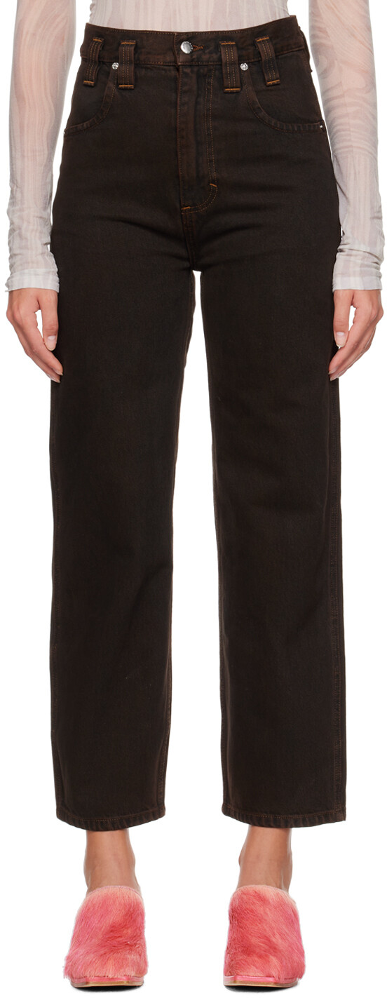 

Коричневые мешковатые джинсы Eckhaus Latta