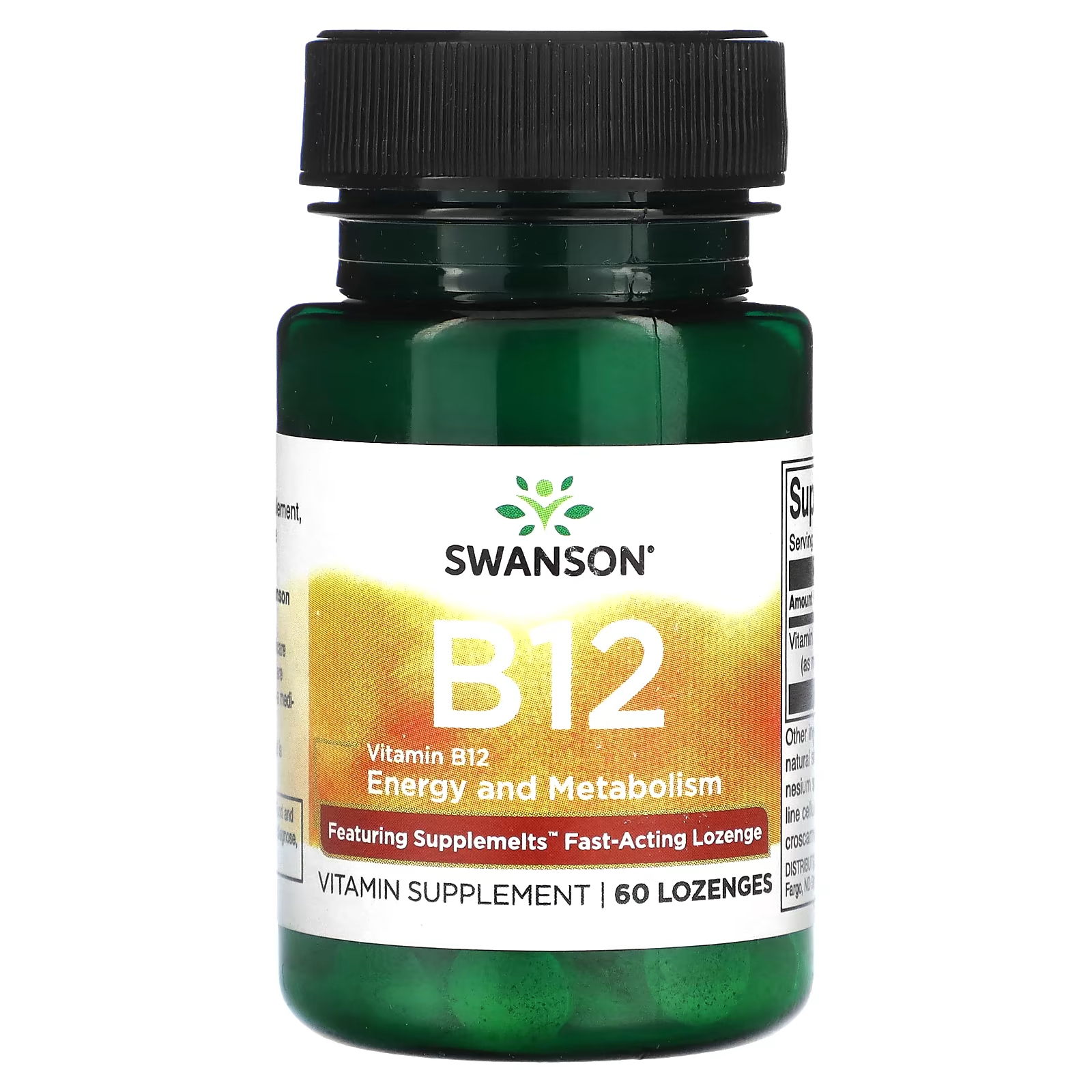 Витамин B12 Swanson, 60 пастилок swanson витамин b12 с фолатом клубника 1000 мкг 100 пастилок